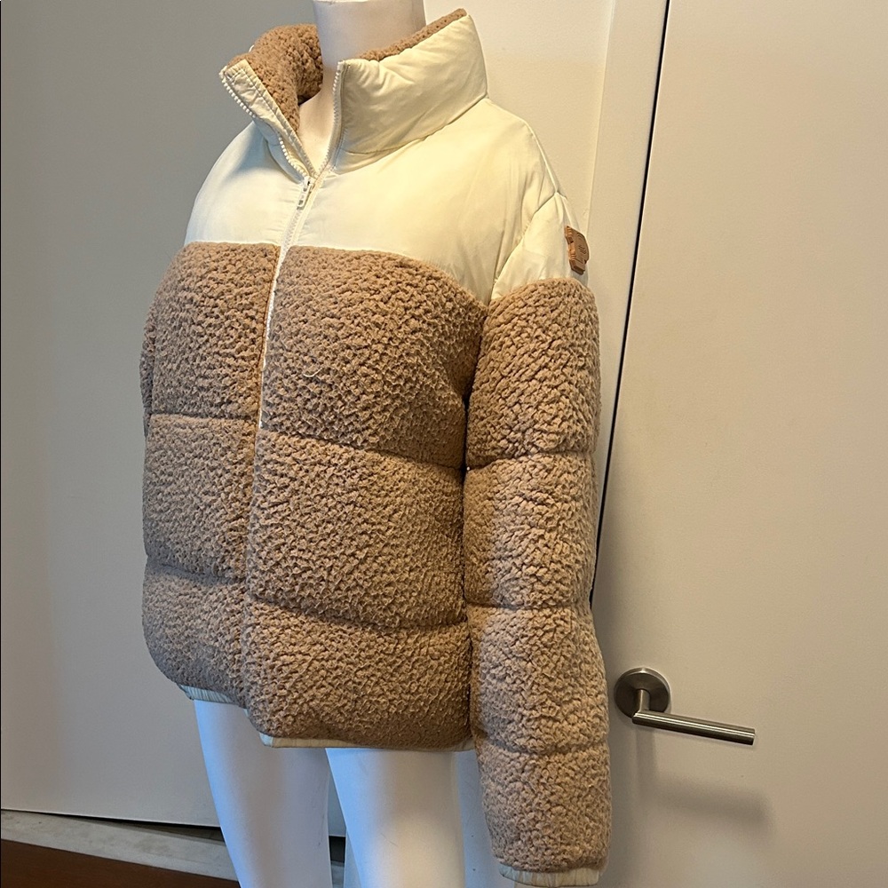 Victoria's Secret Cream and Tan Bomber Jacket